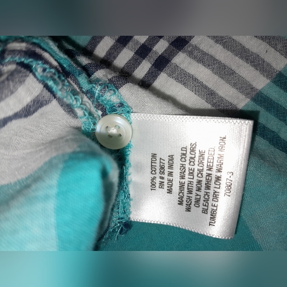 St John's bay women's light weight  plus size plaid blouse cotton size 2X - Picture 10 of 13